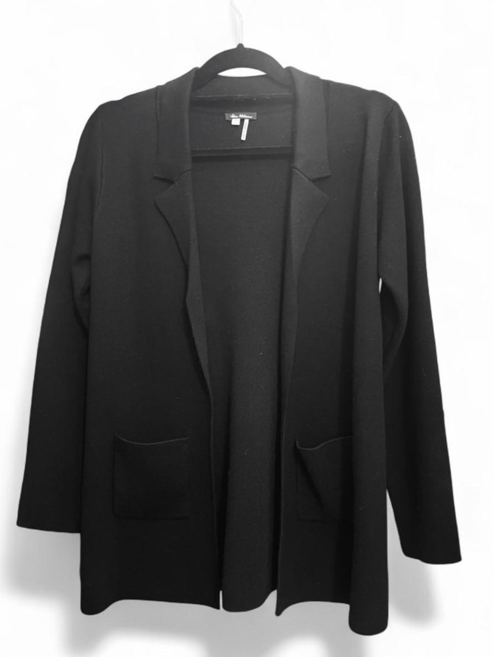 La Vila Milano Black Open-Front Longline Blazer Jacket